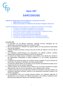 Item 207 SARCOIDOSE - Collège des enseignants en pneumologie