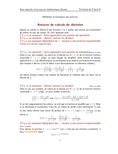 Astuces de calculs de dérivées - Base RAISonnée d`Exercices de