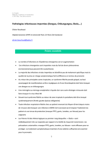 Pathologies infectieuses importées (Dengue, Chikungungna, Ebola