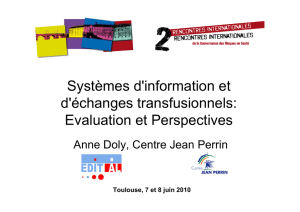 Systèmes d`information et d`échanges transfusionnels
