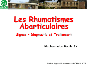 Pathologies Abarticulaires