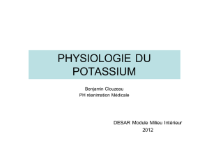 physiologie du potassium