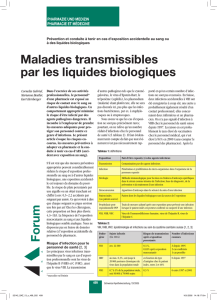 Maladies transmissibles par les liquides biologiques Forum