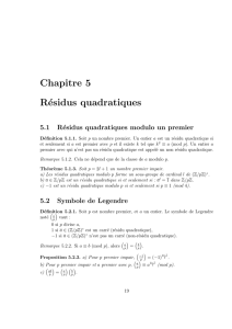 Résidus quadratiques - IMJ-PRG