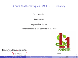 Cours Mathématiques PACES UHP-Nancy