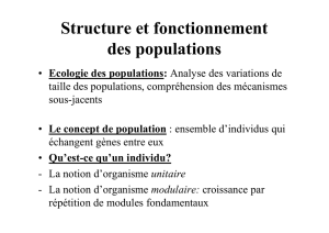Structure et fonctionnement des populations