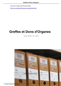 Greffes et Dons d`Organes - Collège Saint