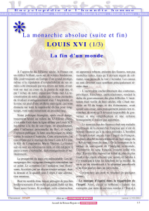 La monarchie absolue (suite et fin) -LOUIS XVI (1/3)-