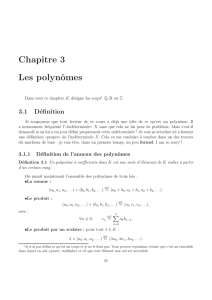 Chapitre 3 Les polynômes - Institut de Mathématiques de Toulouse
