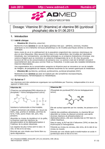 Dosage Vitamine B1 et B6 - ADMED