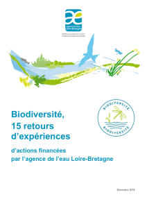 Biodiversité, 15 retours d`expériences d`actions financées par l