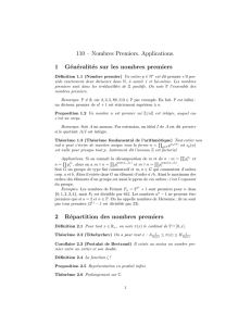 110 - Nombres premiers. Applications. - IMJ-PRG