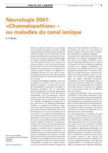 Neurologie 2001: «Channelopathies»