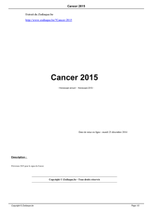 Cancer 2015 - Zodiaque.be