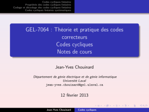 GEL-7064 : Théorie et pratique des codes
