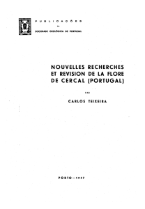 nouvelles recherches et revision de la flore de cercal"(portugal)