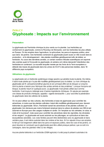 Glyphosate : impact sur l`environnement
