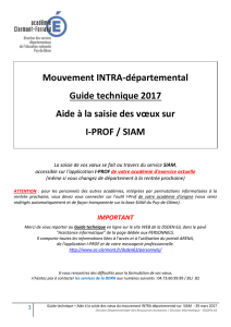 Mouvement INTRA-départemental Guide technique 2017 Aide à la