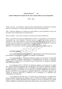 Projet de décret n° du - Food and Agriculture Requirements