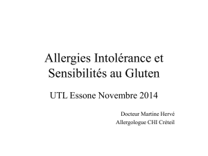 Allergies, intolérance, sensibilités au gluten - UTL
