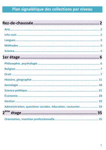 Plan signalétique des collections - Bibliothèque de Sciences Po Lyon