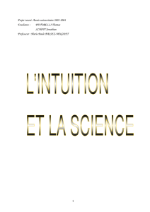 L`intuition et la science