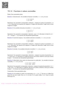 TD 12 : Fonctions à valeurs vectorielles