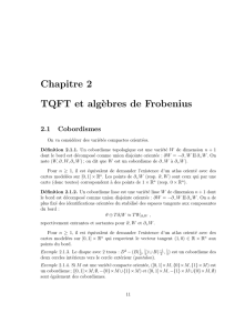 Ch.2: TQFTs et algèbres de Frobenius
