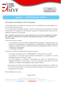 Bulletin n°6 : Les anticoagulants