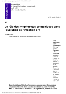 Le rôle des lymphocytes cytotoxiques dans l`évolution de l`infection