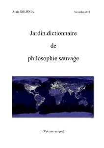Alain SOURNIA - Philosophie sauvage