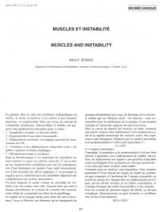 MUSCLES ET INSTABILITÉ MUSCLES AND INSTABILITY