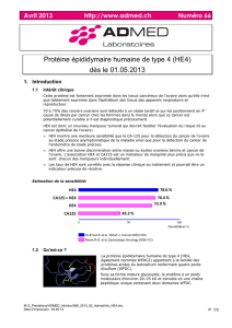 Protéine épididymaire humaine de type 4 (HE4) - ADMED