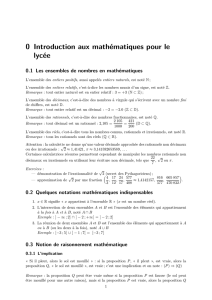 0 Introduction aux mathématiques pour le lycée