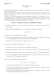 Partie I - Matrices carrées à coefficients entiers