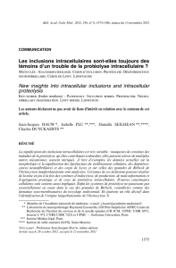 Academic paper : Les inclusions intracellulaires sont