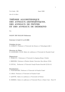 Théorie algorithmique des anneaux arithmétiques