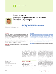 Laser prostate : principes et présentation du matériel Partie II. La