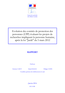 Evolution des comités de protection des personnes (CPP)