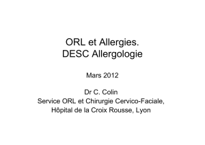 ORL et Allergies. DESC Allergologie