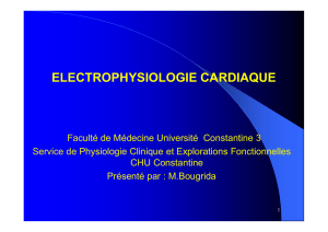 Electrophysiologie Cardiaque - Université de Constantine 3