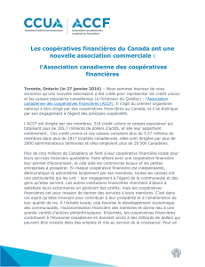 Les coopératives financières du Canada ont une nouvelle