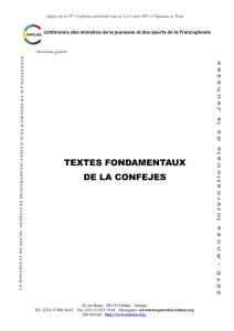 Textes fondamentaux de la CONFEJES adoptés par la 33ème