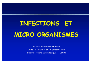 INFECTIONS ET MICRO ORGANISMES