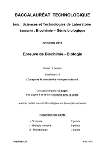 Biochimie - Biologie