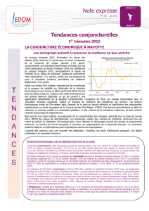Tendances conjoncturelles 1er trimestre 2015 - Mayotte