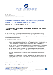 PRAC recommendations for PI update - Apr 2015 - FR