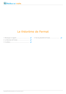 Le théorème de Fermat