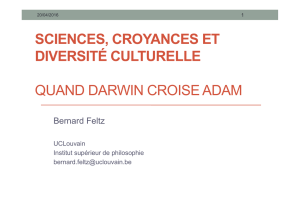 sciences, croyances et diversité culturelle quand darwin croise adam