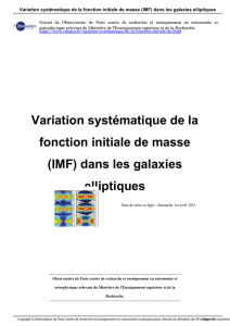 Variation systématique de la fonction initiale de masse (IMF) dans